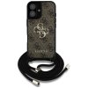 Etui Guess 4G Big Logo Cord Stap         Crossbody do iPhone 16 brązowy